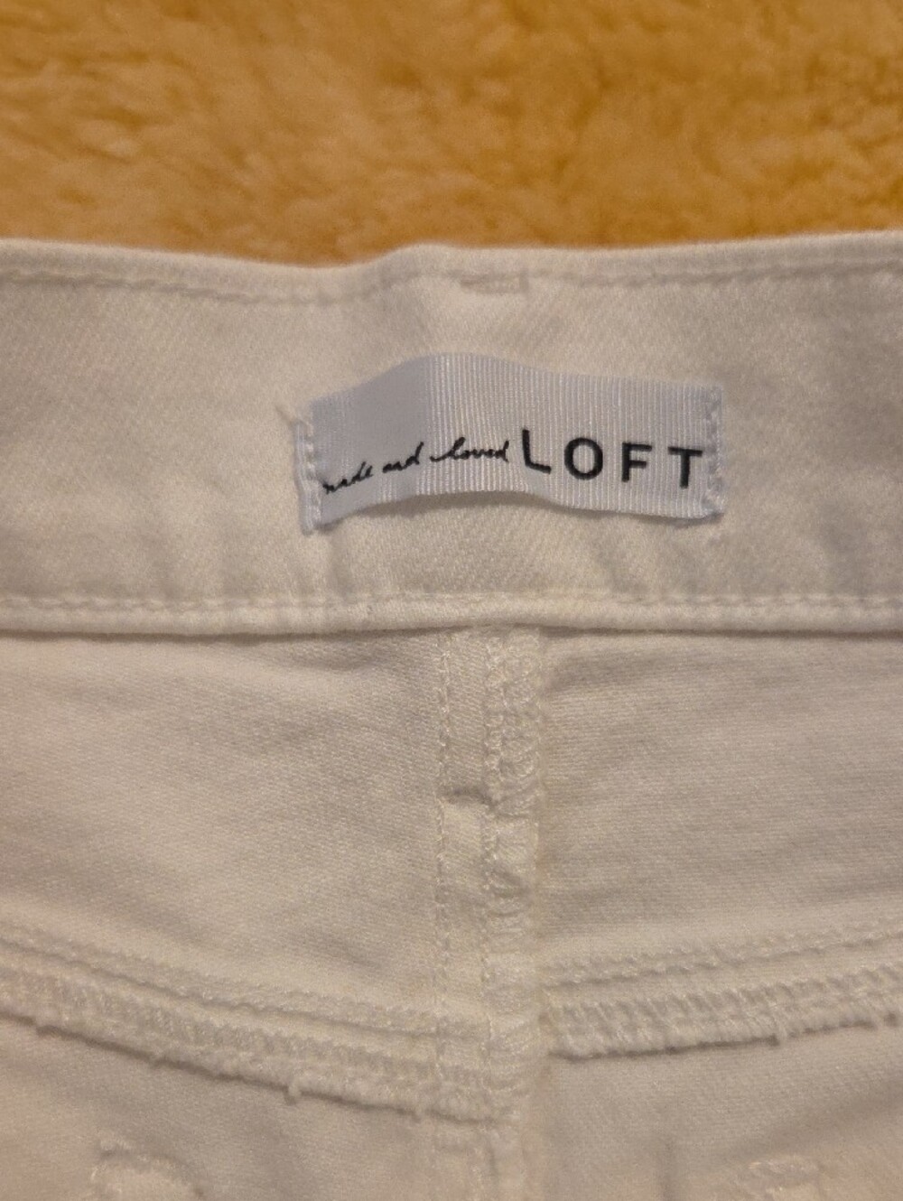 LOFT White Denim Rolled-Hem Jean Shorts - Picture 2 of 3